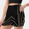 Skirts Art Deco Design Women's Skirt Mini A Line With Hide Pocket Gold Golden Faux Foil Black Little Party Never