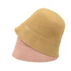 Breda breim hattar hink våren summun andas linne stickat mössa för kvinnor enkel design mode fiskarmans bassäng hatt tillbehör 230928