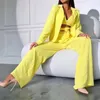 Frauen Zwei Stück Hosen Frühling Sommer Hosen Anzug Set Für Frauen Büro Tragen Chic Shirts Elegante Breite Outfits Trainingsanzug mujer