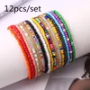 anklets 12pcs bohoカラフルなライスビーズアンクレット女性用サンディビーチチェーンレッグアンクルブレスレットレディボヘミアジュエリーギフト