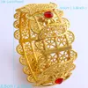 70mm African Copper Wide Bangle Big Bracelet Real Fine Gold GF HIP Women Ethiopia Red CZ Dubai Brand Jewelry Accessories211w