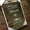 Autocollants muraux miroir de bienvenue de mariage, autocollant en vinyle, conception simple, noms personnalisés, signe de décoration, Art personnalisé AZ657 230928