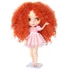 Dockor Aidolla Blyth Wig Orange Långt lockigt hår Små rull Högtemperatur Fiberdocktillbehör för DIY BJD 230928