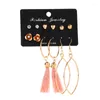 Orecchini pendenti 6 paia di orecchini a bottone con frange rotonde a forma di cuore rosa per accessori di gioielli da donna Regali all'ingrosso