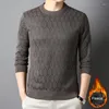 Men's Sweaters Men O-Collar Warm Clothes Winter Sweater Knitwear Solid Striped Pullover Mens Turtleneck Autumn Tops