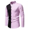 T-shirts pour hommes Chemise formelle de haute qualité Chemise à manches longues à manches longues Casual Mariage Slim Fit Robe masculine