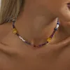 Girocollo pietra preziosa naturale irregolare 2023 collana di perle imitazione colorata moda donna regalo festa di compleanno commercio all'ingrosso di gioielli