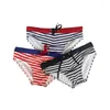 Erkek Şort WK78 STRIPE Sıkı Seksi Düşük Bel Erkekler Mayo Yüzme Brifing Bikinis Havuzu Eşcinsel Mysuits Surf Yüzme Mayoları