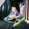 Dress Shoes Fashion Rainbow Basketball Shoes Men Breathable High top Sports Shoes Outdoor Street Sneakers Unisex Shoes 44 230928