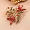 Spille squisite e cuore vintage classiche e cuore per donne unisex beauty smalto di rinestone dei fiori uccelli volanti pin