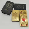 Outdoor Games Activities High Quality Gold Foil Tarot Russian Deluxe Divination Cards Predictive Board Games For Russia Market 230928