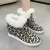 Botas camurça leopardo impressão neve mulheres 2023 quente pelúcia forrado inverno mulher plus size 42 anti deslizamento sapatos de algodão