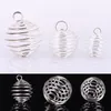 Pendant Necklaces 30PCS/Set Spiral Bead Cages Pendants Silver Plated Craft Jewelry Making DIY Gift