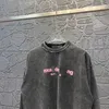 Дизайнерский свитер AVV Acid Wash Worn Foam с принтом Пуловер с круглым вырезом и длинными рукавами Женская ранняя осень Свободная повседневная рубашка для пар