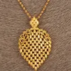 Collana Dubai Donna Collana con ciondolo pennacchio etiope 14k Giallo massiccio oro fine GF Gioielli Africa Fiore arabo Regali260p