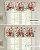 Curtain Christmas Poinsettia Gingerbread Man Window For Living Room Kitchen Cabinet Tie-up Valance Rod Pocket