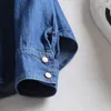 Chemisiers Vintage surdimensionnés en Denim pour femmes, chemises d'automne amples en coton bleu, hauts à manches longues