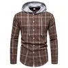 Männer Casual Hemden Mode Herren Plaid Schleifen Langarm Revers Lose Top Frühling Herbst Trend Kleidung Streetwear Arbeit Kleid