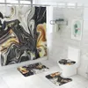 Abstract Bathroom Mat and Shower Curtain Set Home Decoration U-Shaped Toilet Rug Microfiber Toilet Carpet Seat Cover Mat224O