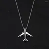 Pendant Necklaces 1 Piece Men Vintage Personality Hip-hop Aircraft Titanium Steel Necklace Plane Creative