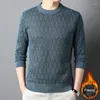 Men's Sweaters Men O-Collar Warm Clothes Winter Sweater Knitwear Solid Striped Pullover Mens Turtleneck Autumn Tops