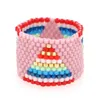 Cluster Rings Go2Boho Spike Anillos Mujer Female Pink Women's Ring Handmade Miyuki Beads Trending Jewelry Gift For Girl Women