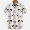 Casual shirts voor heren Duivel bedrukte herenknop met korte mouwen voor modetrendkleding Harajuku dames Y2k