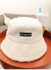 Stingy Brim Hats Lamb Faux Fur Bucket Hat Thickened Warm Teddy Velvet Winter for Women Lady Bob Panama Outdoor Plush Fisherman 230916