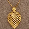 Collana Dubai Donna Collana con ciondolo pennacchio etiope 14k Giallo massiccio oro fine GF Gioielli Africa Fiore arabo Regali260p