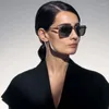 선글라스 고품질 티타늄 더블 브리지 디자인 스퀘어 프레임 블루 그레이 렌즈 여성과 남성 안경을위한 일광욕 안경