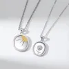 Pendant Necklaces Selling Silver Color Fashion Personality Sunflower Sun Couple Necklace Gift XL7831