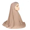 Sjaals 70x70 cm Volwassenen Bidden Hijab Moslim Sjaal Islamitische Hoofddoek Hoed Armia Pull Op Headwrap Satijnen Hijaabs