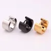 Boucles d'oreilles créoles pour hommes, petite couleur or noir titane acier large rond Huggie bijoux pour femmes Cool