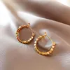 Pendientes de aro 2023, círculo redondo de Color dorado Vintage para mujer, bola de Metal a la moda, joyería de fiesta llamativa Brinco