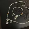 925 Stempel Halskette Armband Schmuck Trend Einfache Perlenkette Design Bär Zirkon Anhänger Party Schmuck GC1135318e