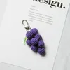 Keychains 2023 Cute Knitted Pom Balls Pompoms Grapes Keychain For Women Key Chains Ring Bag Pendent Charm Airpods Accessories D400