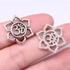 Charms 10pcs Yoga Om Pendants Making DIY Handmade Tibetan Silver Color Vintage Antique Bronze Jewelry Finding