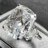 Sparkling vintage biżuteria pierścienie para 925 Sterling Srebrny Big Oval Cut Diamond Women Wedding Bridal Pierścień Pierścień Bridal Gift233U
