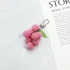 Keychains 2023 Cute Knitted Pom Balls Pompoms Grapes Keychain For Women Key Chains Ring Bag Pendent Charm Airpods Accessories D400