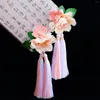 Hair Clips Floral Hairpins 2pcs Chinese For Women Fringe Vintage Barrettes Fairy Hanfu Party Children Headpiece Jewelry