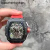 Richardmill Horloges Richa Milles Bekijk dezelfde Richar Heren Dominante Casual Emmervormige Grote Wijzerplaat Multifunctioneel Uitgehold Volautomatisch Mecha