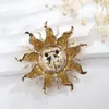 Brooches Antique Jewelry Fashion Golden Sun God Brooch For Women Men Coat Suit Bag Accessories Female Vintage Banquet Party Daily Gifts