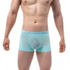 Sous-vêtements sexy hommes boxer transparent homme voir à travers des sous-vêtements maille pure pénis pochette boxeurs slips mâle respirant taille basse