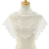 Szaliki czarny biały koronkowy, wydrążony w wydrukowany kwiat trójkątny szalik dla kobiet moda elegancka szal szal