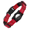 Hundehalsbänder, reflektierendes Halsband für Airtags – verstellbar, langlebig, robust, Rot