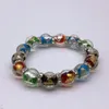 Strand 2 st Murano Glass Lampwork Rhinestone Armband 12 mm