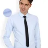 Camisas de vestir para hombres Camisa de manga larga Negocios Slim Pure Dark Twill Color Sólido Herramientas Profesional Coreano Negro Blanco Rosa Azul