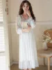 Kobietowa odzież snu Kobieta Księżniczka Wiktoriańska wiktoriańska nocna Kobiety Letnia koronka V-de-deck Modal Mesh Fairy Nightgowns Lolita Ubrania domowe