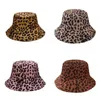 Stingy Brim Hats Fashion Leopard Print Bucket Hat Women Panama Reversible Big Visor Sun Summer Korean Beach Fishing Cape Chapeau Bob Femme 230916