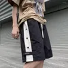 Shorts masculinos listra lateral contraste cor estilo japonês solto streetwear elegante adolescentes acolhedor hipster minimalista verão all-match